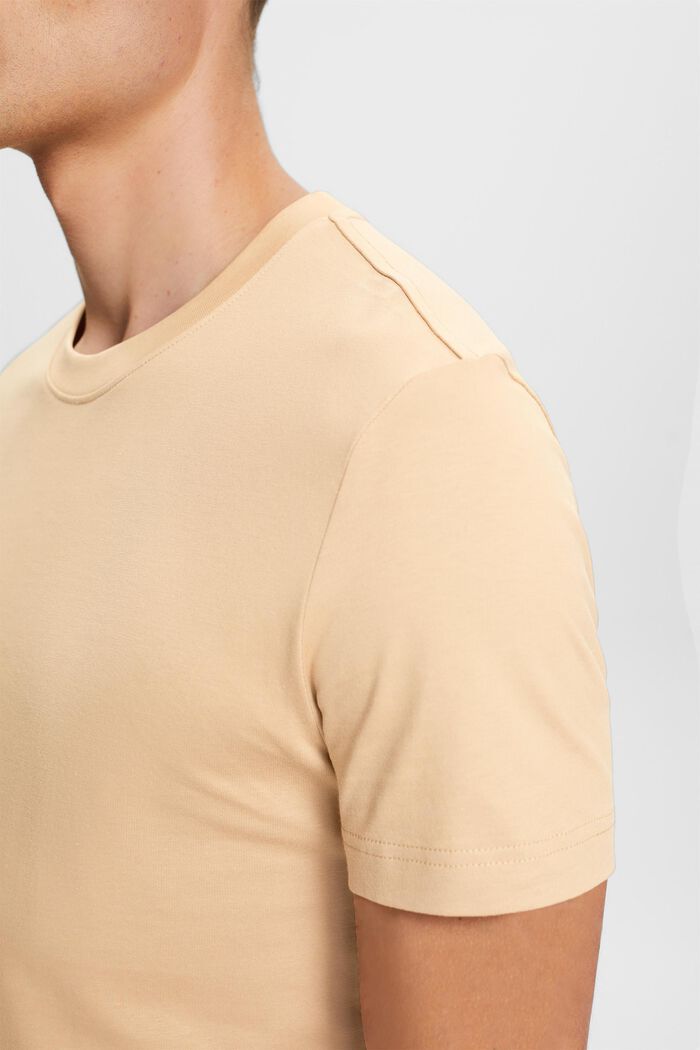 Pima Cotton-Jersey Crewneck T-Shirt, BEIGE, detail image number 2
