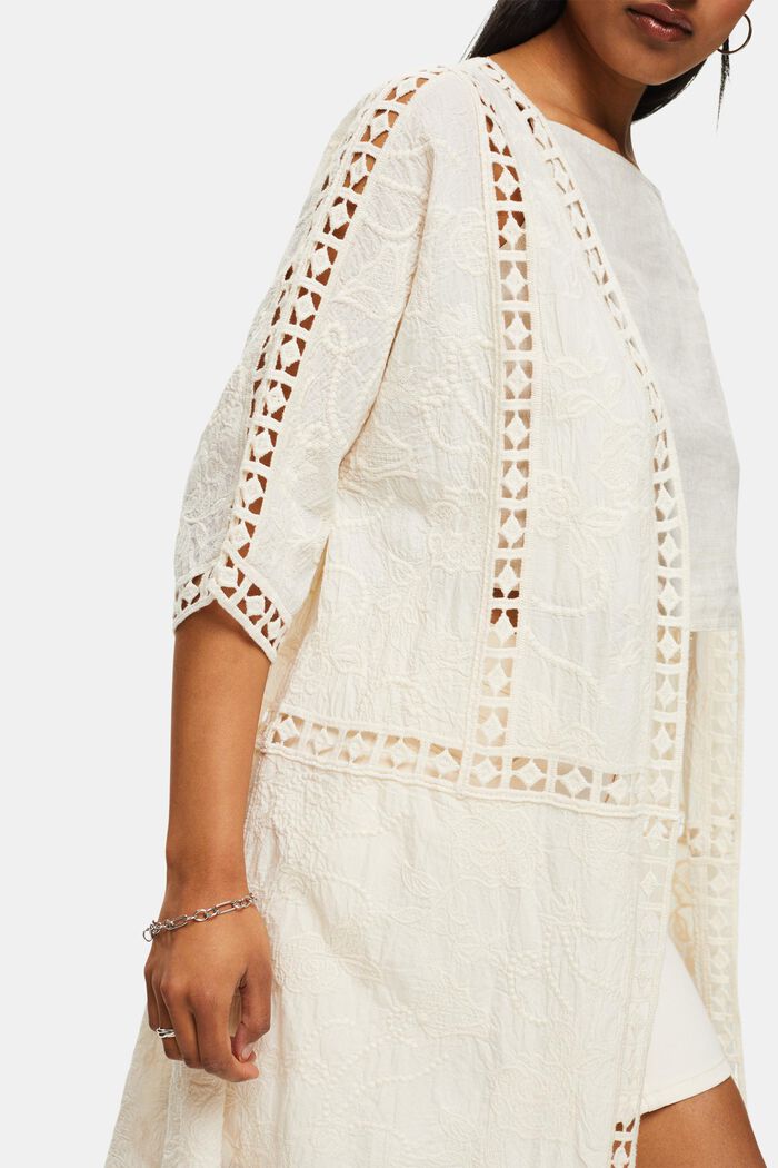 Open-Fronted Lace Poncho, OFF WHITE, detail image number 3