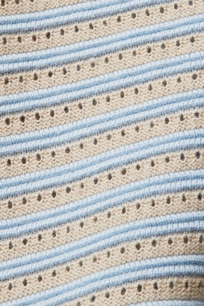 Mixed Knit Striped Sweater, NEW PASTEL BLUE, detail image number 4