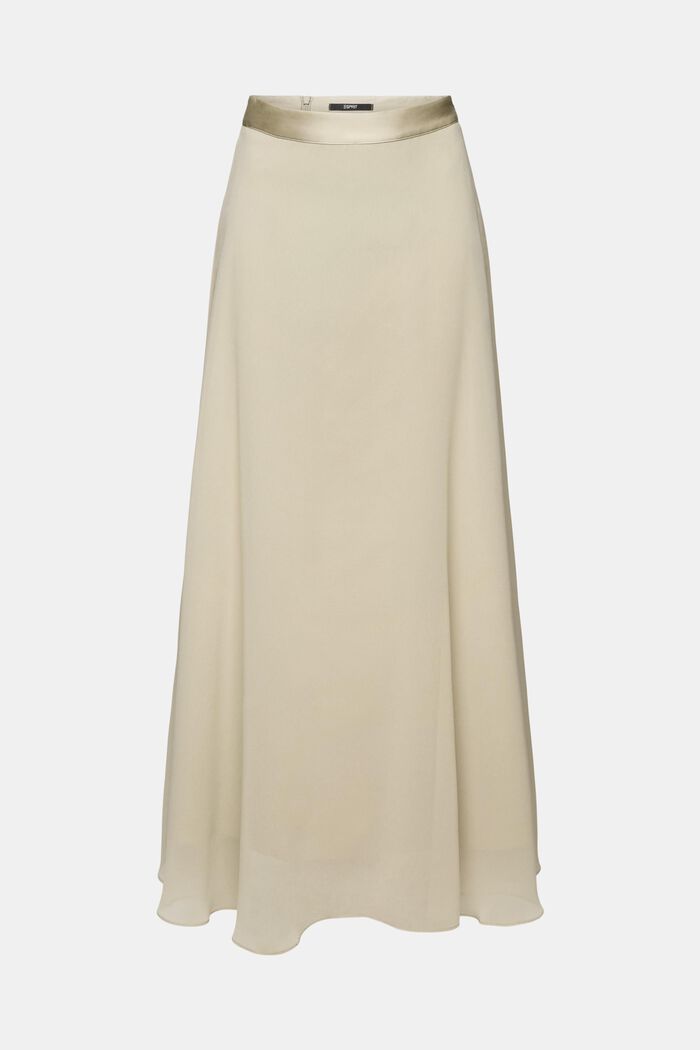 Chiffon maxi skirt, DUSTY GREEN, detail image number 5