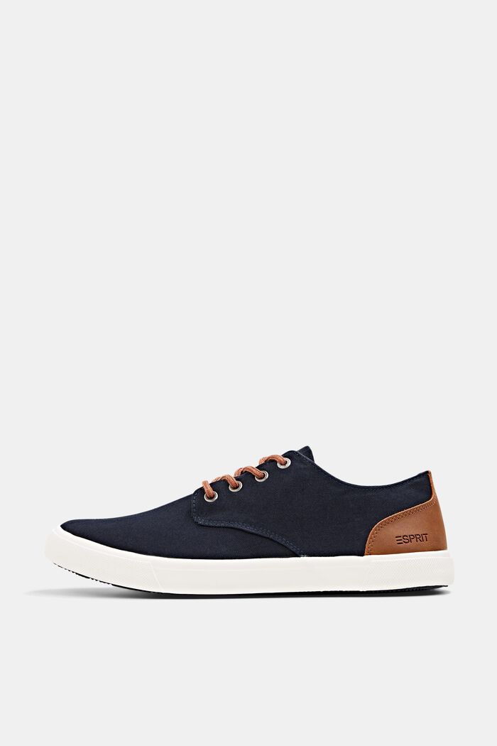 Canvas trainers with faux leather elements