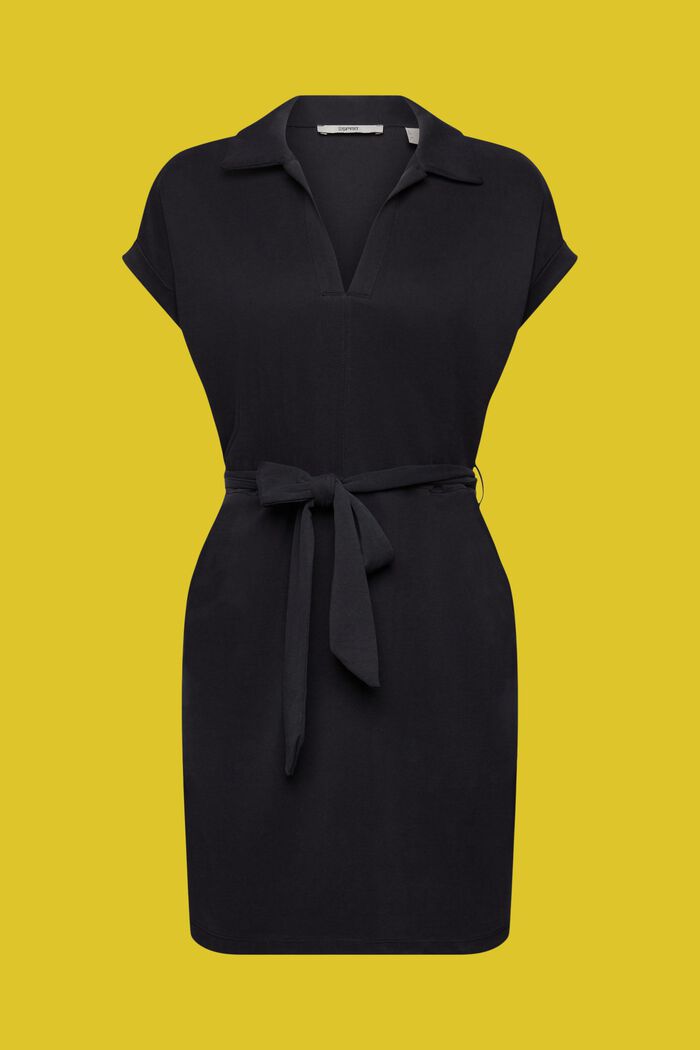 V-necked midi dress, BLACK, detail image number 6