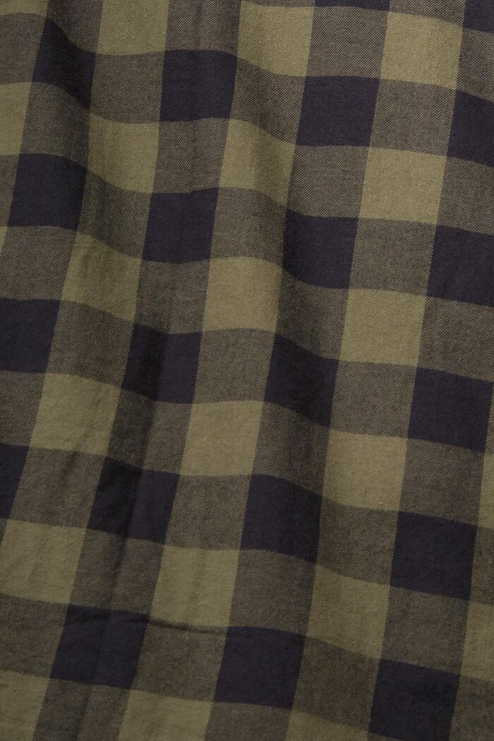 Vichy-checked flannel shirt of sustainable cotton, KHAKI GREEN, detail image number 1