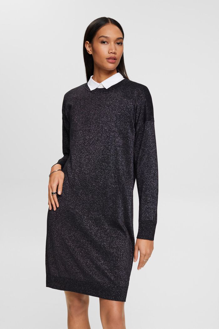 Knitted midi dress with glitter effect