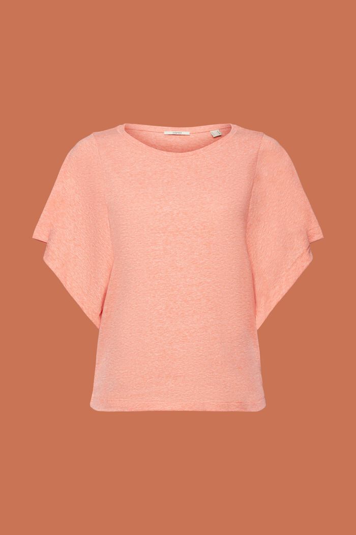Recycled: t-shirt with big sleeves, CORAL ORANGE, detail image number 5