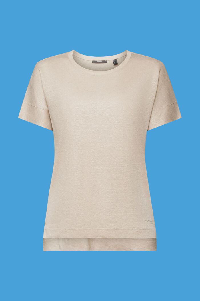 Linen t-shirt, LIGHT TAUPE, detail image number 6