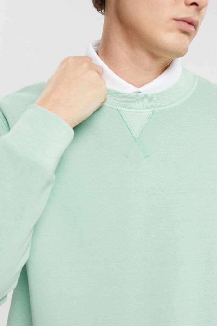 Plain regular fit sweatshirt, LIGHT AQUA GREEN, detail image number 2