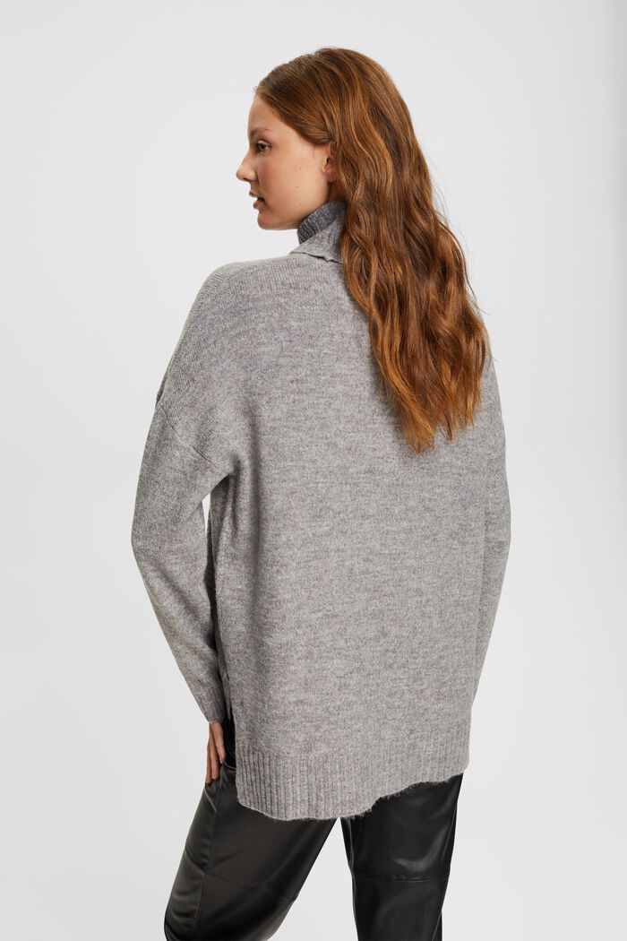 Knitted roll neck sweater, MEDIUM GREY, detail image number 3