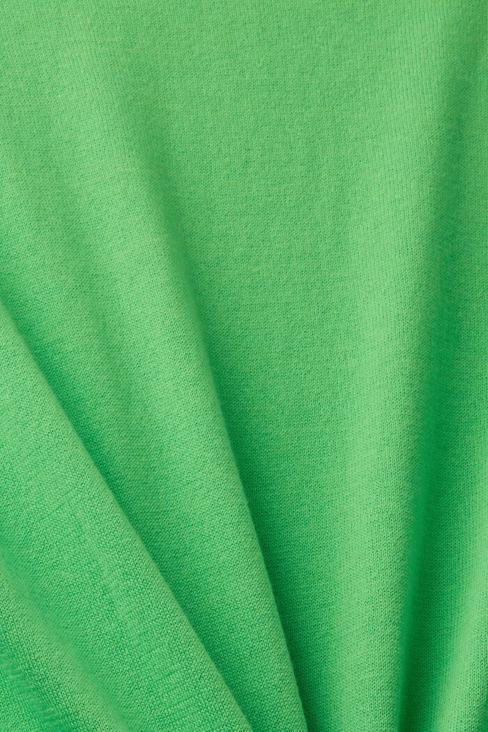 V-necked cotton jumper, GREEN, detail image number 4