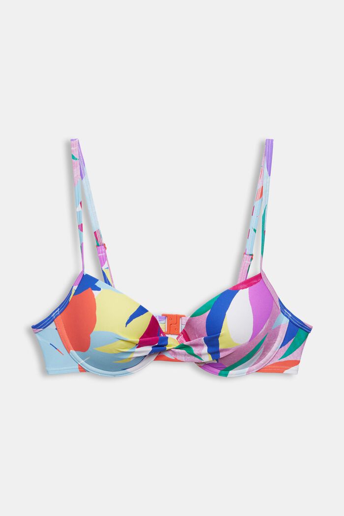 Recycled: bikini top with colourful pattern, VIOLET, detail image number 4