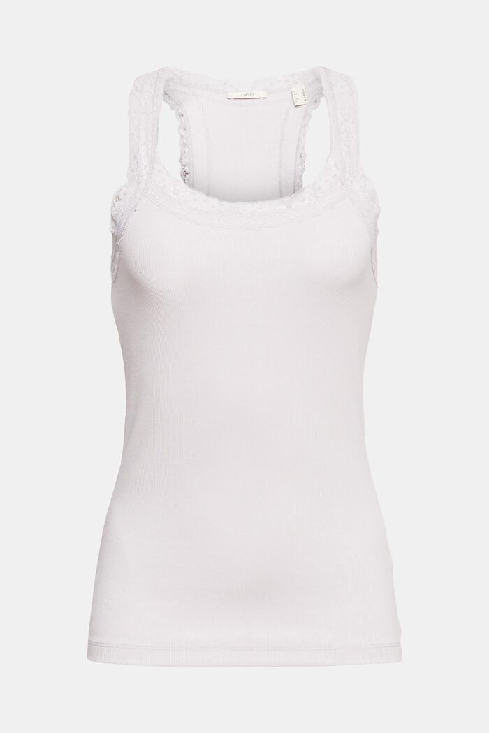 Sleeveless top with lace trim, LAVENDER, detail image number 2