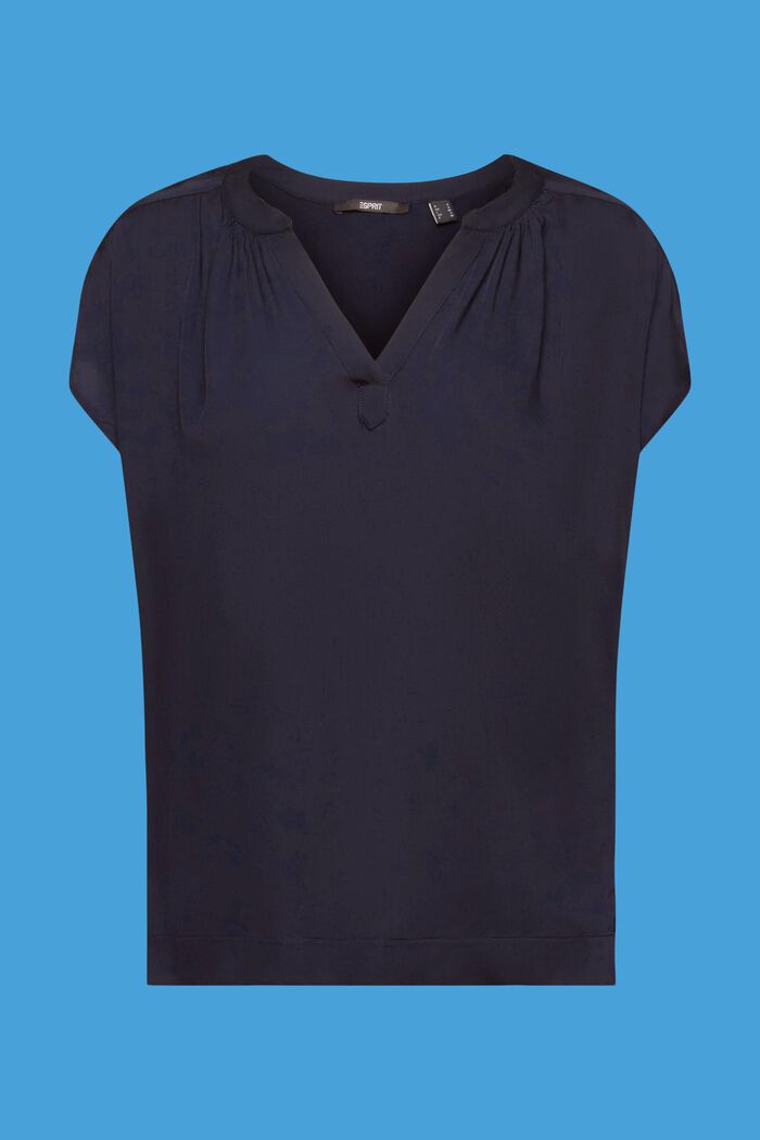 ESPRIT - V-neck blouse, LENZING™ ECOVERO™ at our online shop