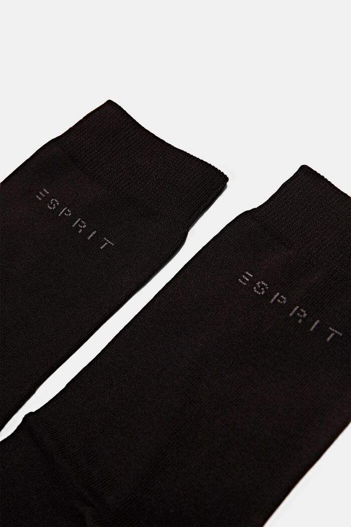Pack of 5 plain socks, organic cotton, BLACK, detail image number 2