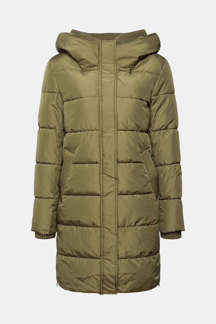 Quilted coat with side hem zips
