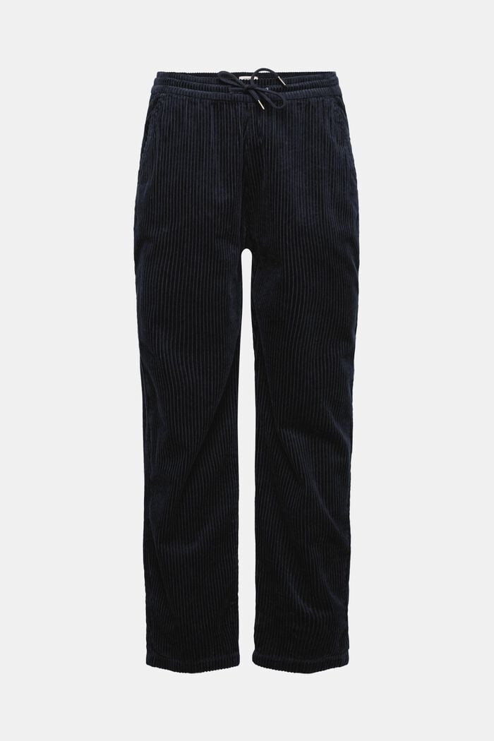 Jogger style corduroy trousers, BLACK, detail image number 7