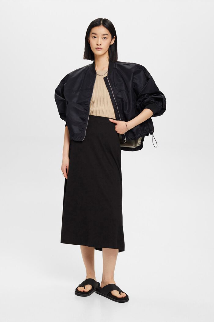 Asymmetric midi skirt, BLACK, detail image number 1