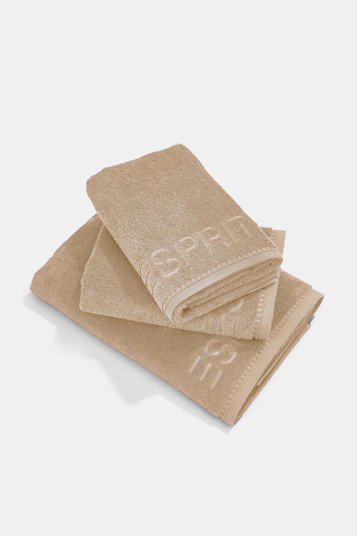 Containing TENCEL™: triple pack of terrycloth towels, MOCCA, detail image number 0
