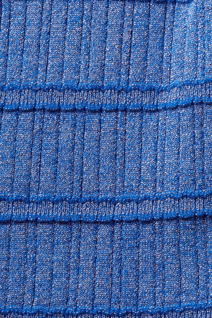 Lamé Mockneck Sleeveless Sweater, BRIGHT BLUE, detail image number 4