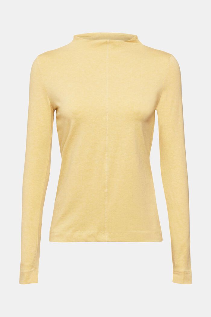 Boat neck long sleeve top, DUSTY YELLOW, detail image number 2