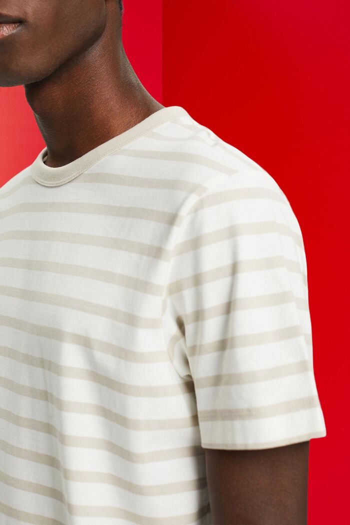 Striped sustainable cotton t-shirt, LIGHT TAUPE, detail image number 2