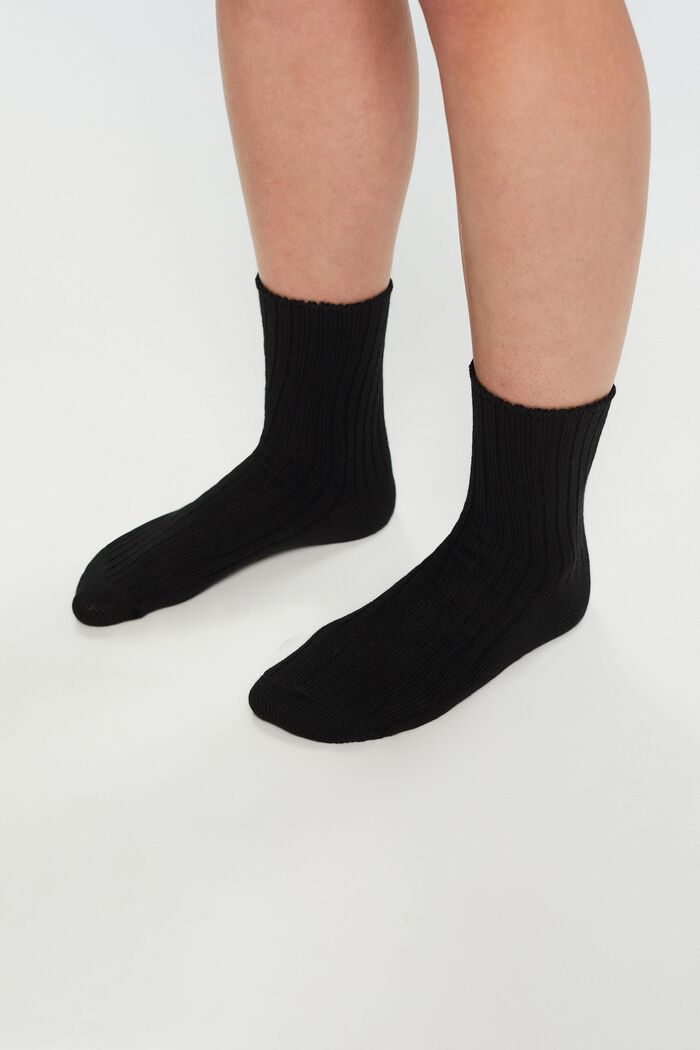 2-Pack Rib-Knit Socks, GREY/BLACK, detail image number 1