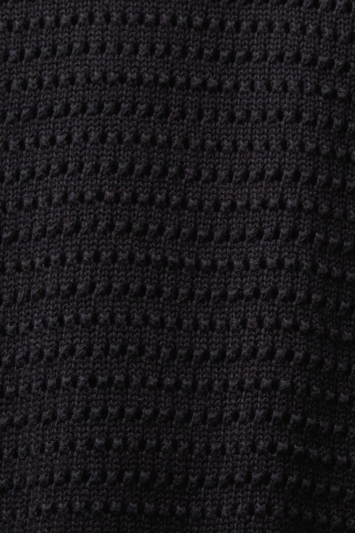 Mesh Short-Sleeve Sweater, BLACK, detail image number 5