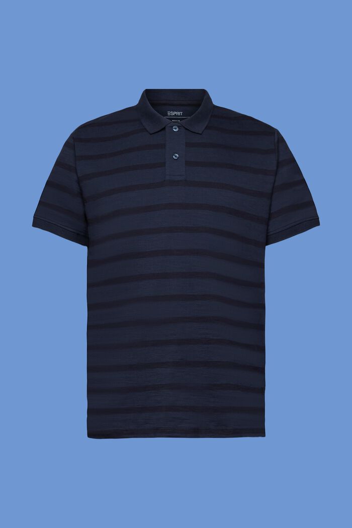 Striped Cotton Polo, NAVY, detail image number 5