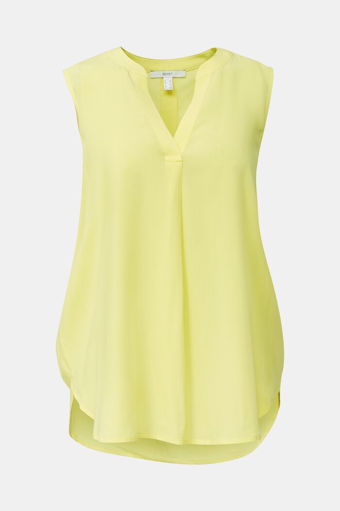 Blouse top made of LENZING™ ECOVERO™, BRIGHT YELLOW, detail image number 0