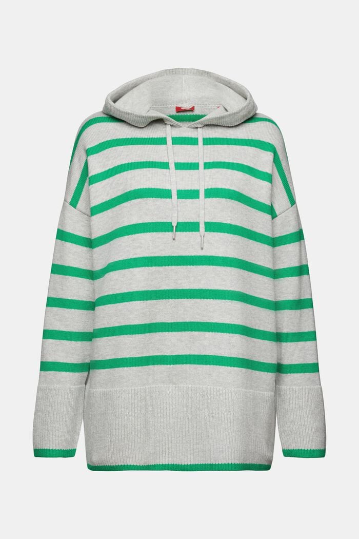 Sweater Hoodie, LIGHT GREY/GREEN, detail image number 6