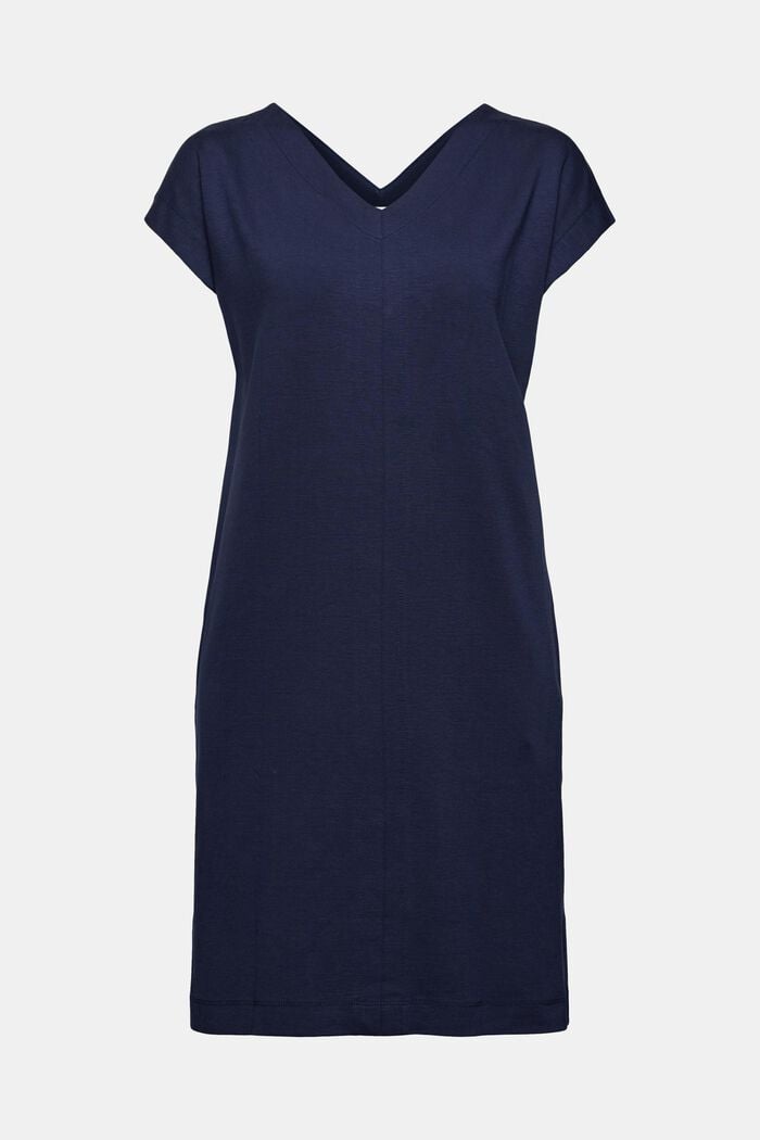 Knee-length jersey dress with TENCEL™, NAVY, overview
