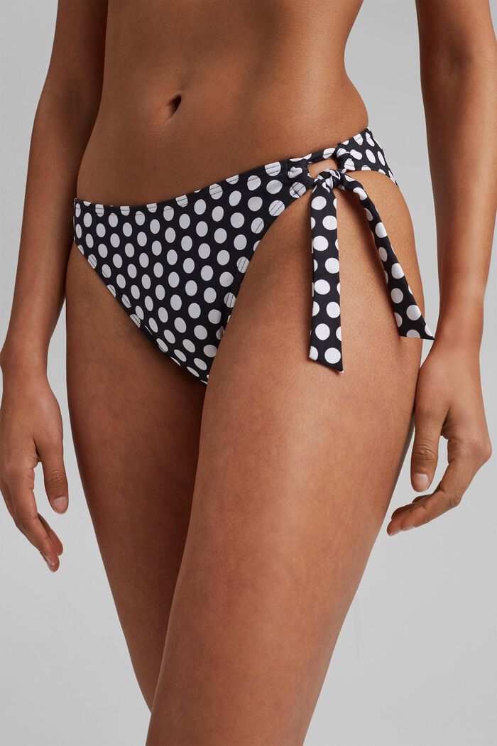 Briefs with a polka dot print and bow, BLACK, detail image number 1