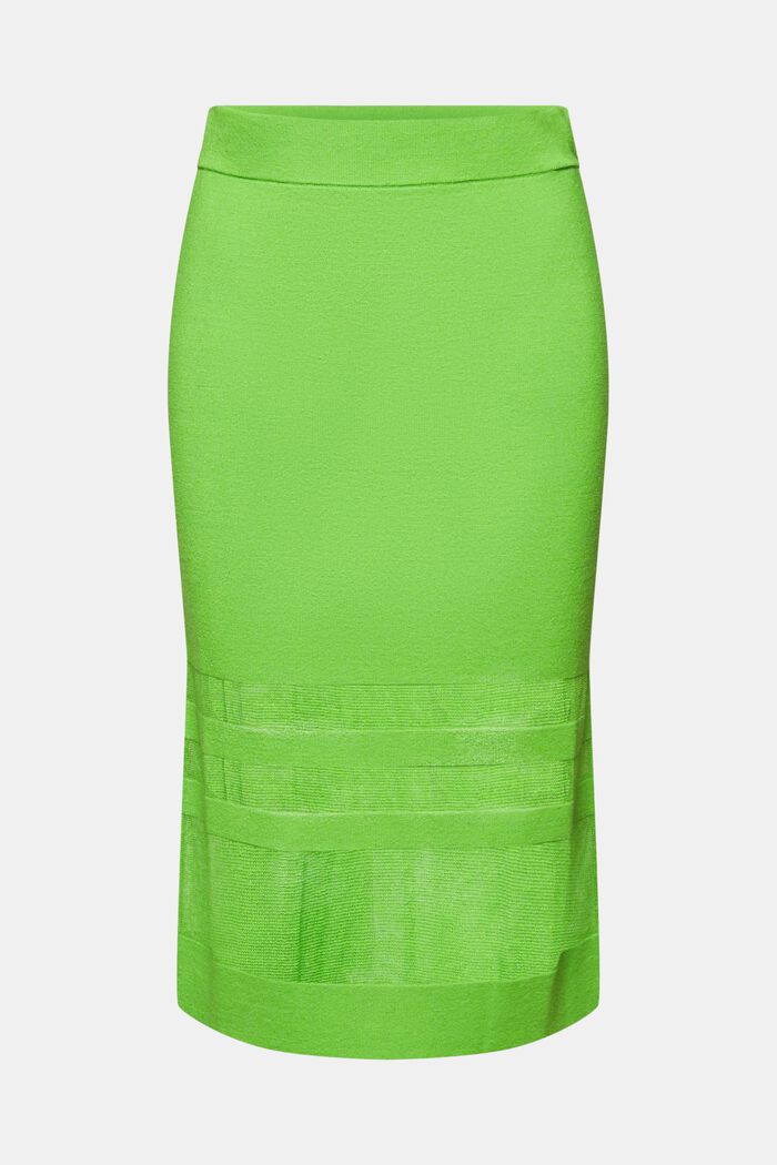 Linen-Blend Midi Skirt, CITRUS GREEN, detail image number 7