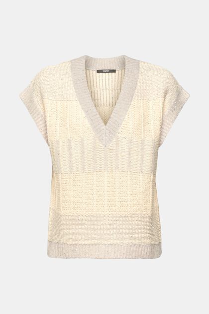 Knitted vest with glitter effect