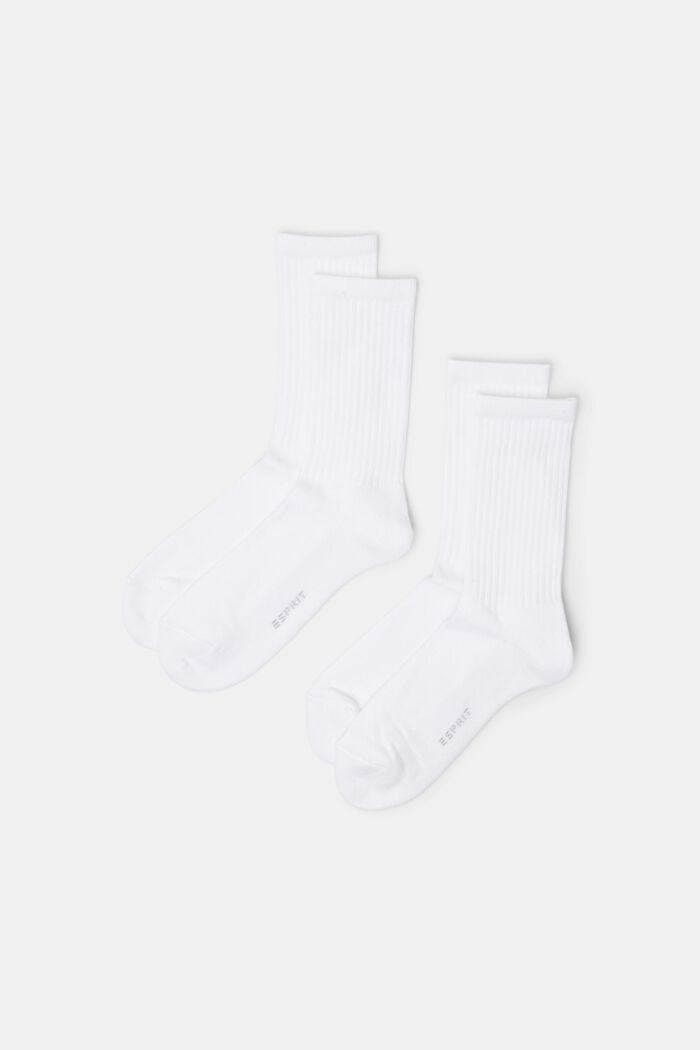 2-Pack Ribbed Socks, WHITE, detail image number 0