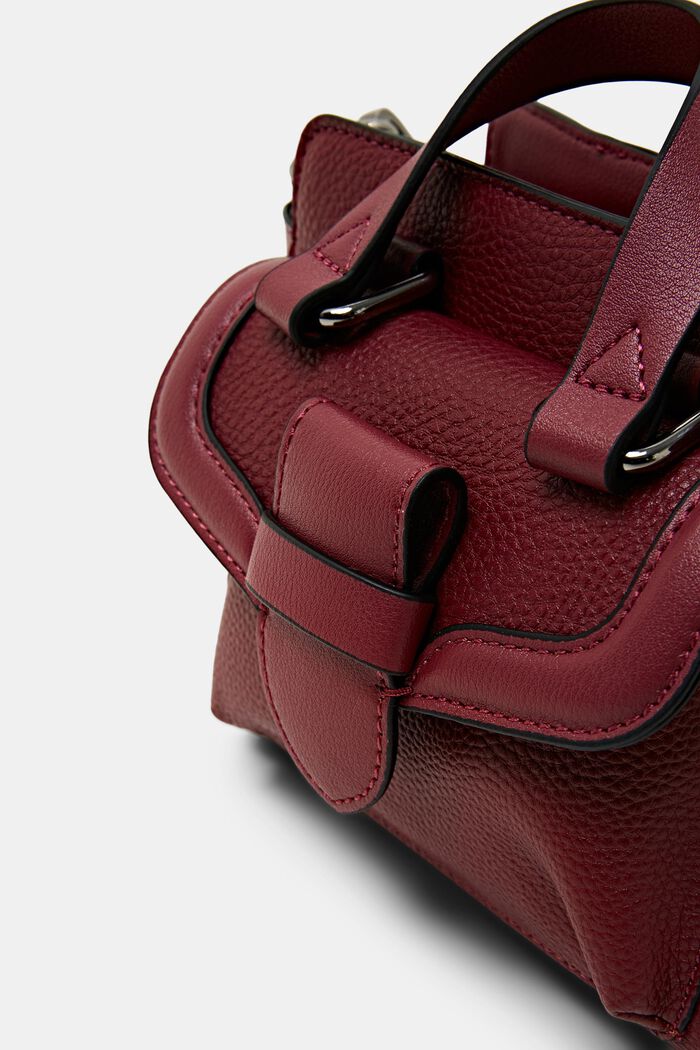 Faux leather city bag, GARNET RED, detail image number 1