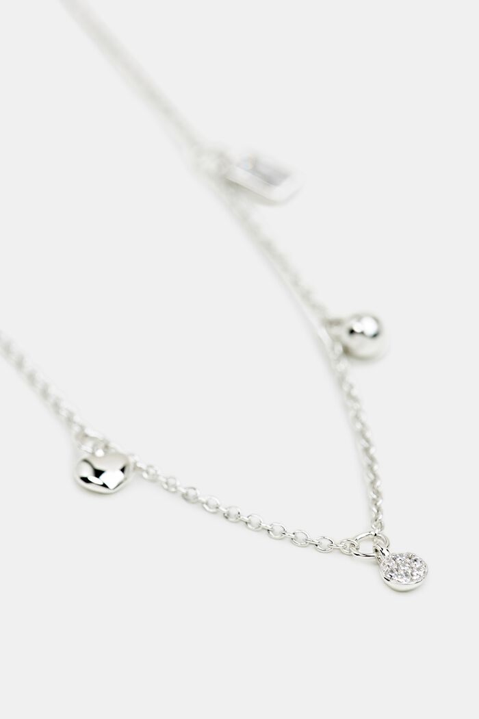 Necklace with charms, sterling silver, SILVER, detail image number 1
