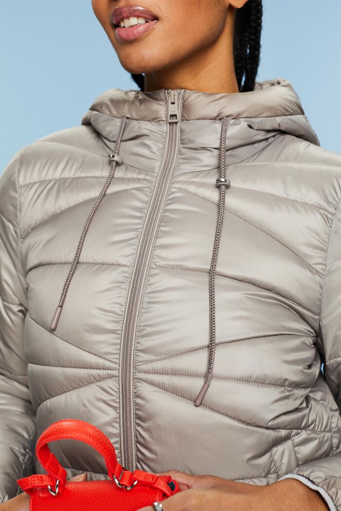 Padded Hooded Jacket, LIGHT TAUPE, detail image number 3