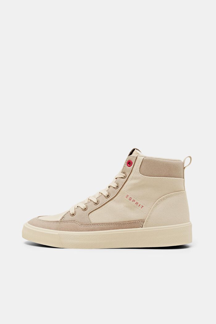 Two-coloured high top trainers, BEIGE, detail image number 0