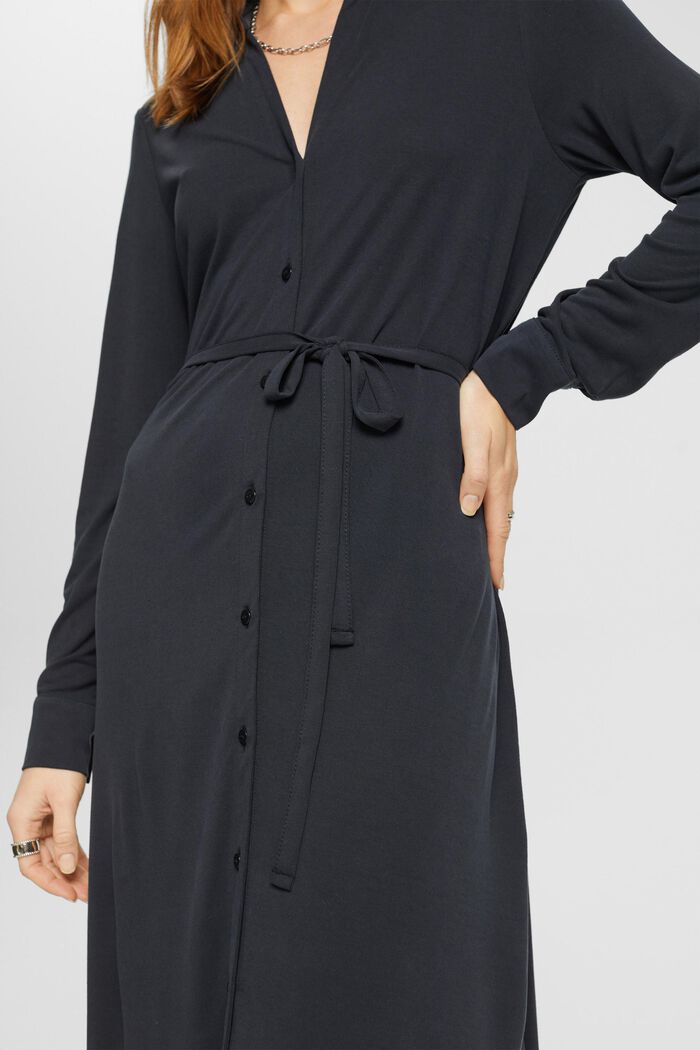 Jersey blouse dress, BLACK, detail image number 2