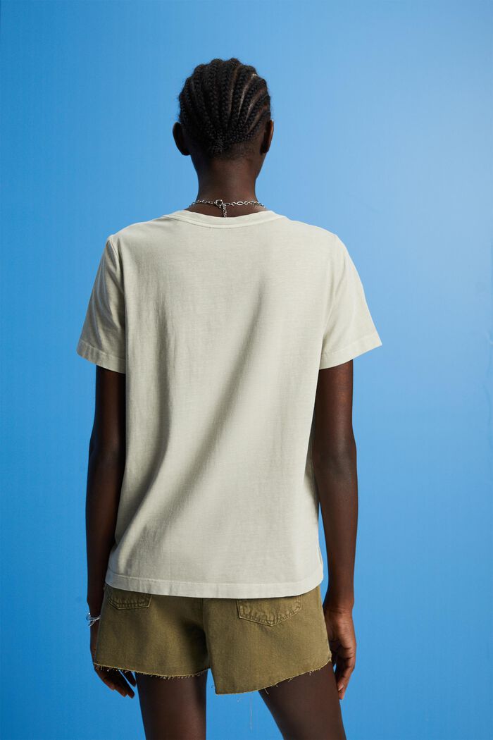 Blended cotton t-shirt, DUSTY GREEN, detail image number 3