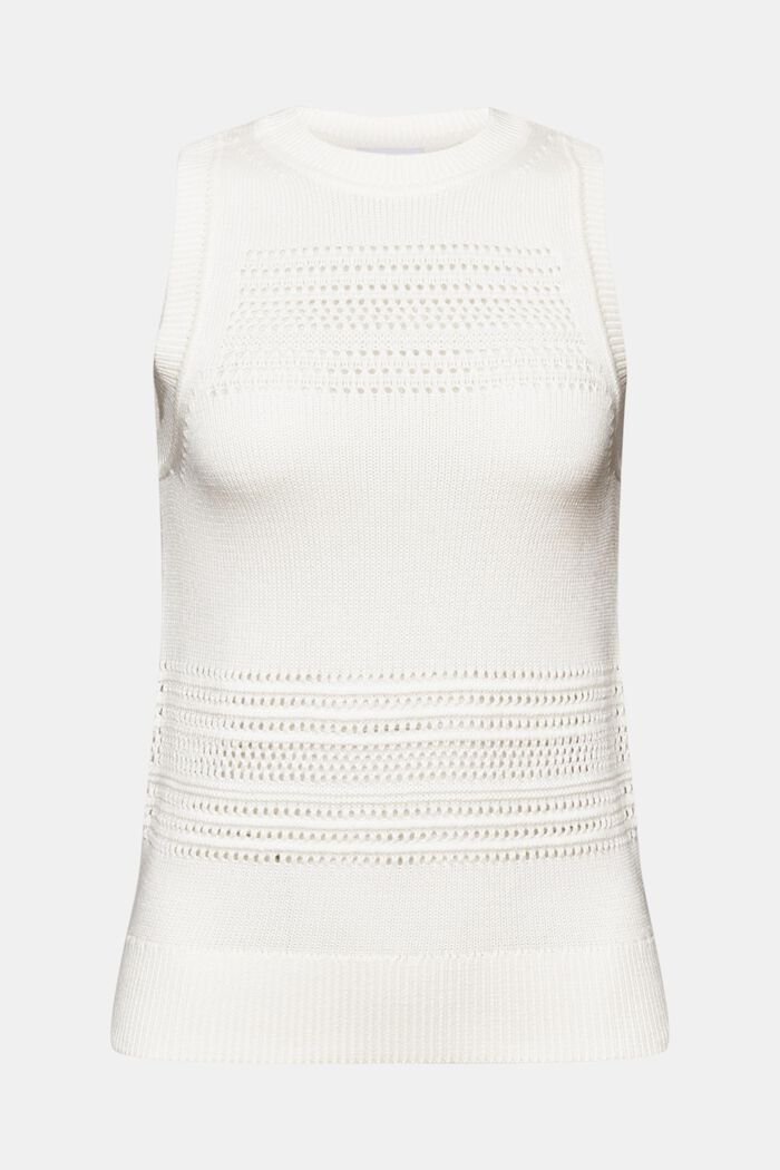 Mesh Sleeveless Sweater, OFF WHITE, detail image number 6