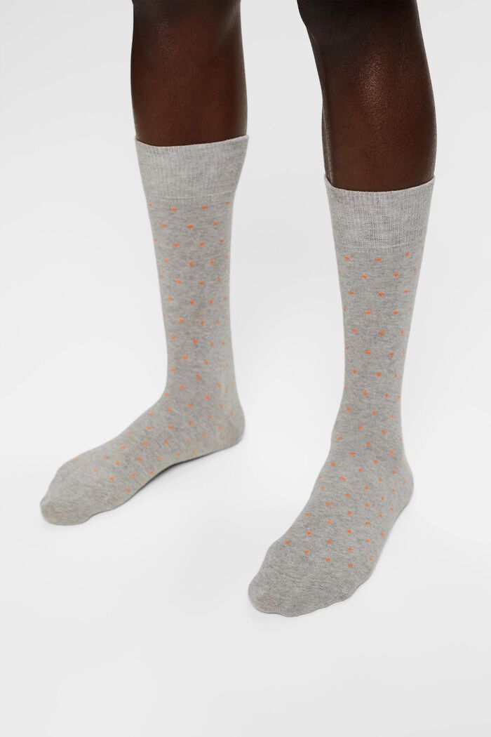 2-Pack Polka Dot Chunky Knit Socks, GREY/NAVY, detail image number 1