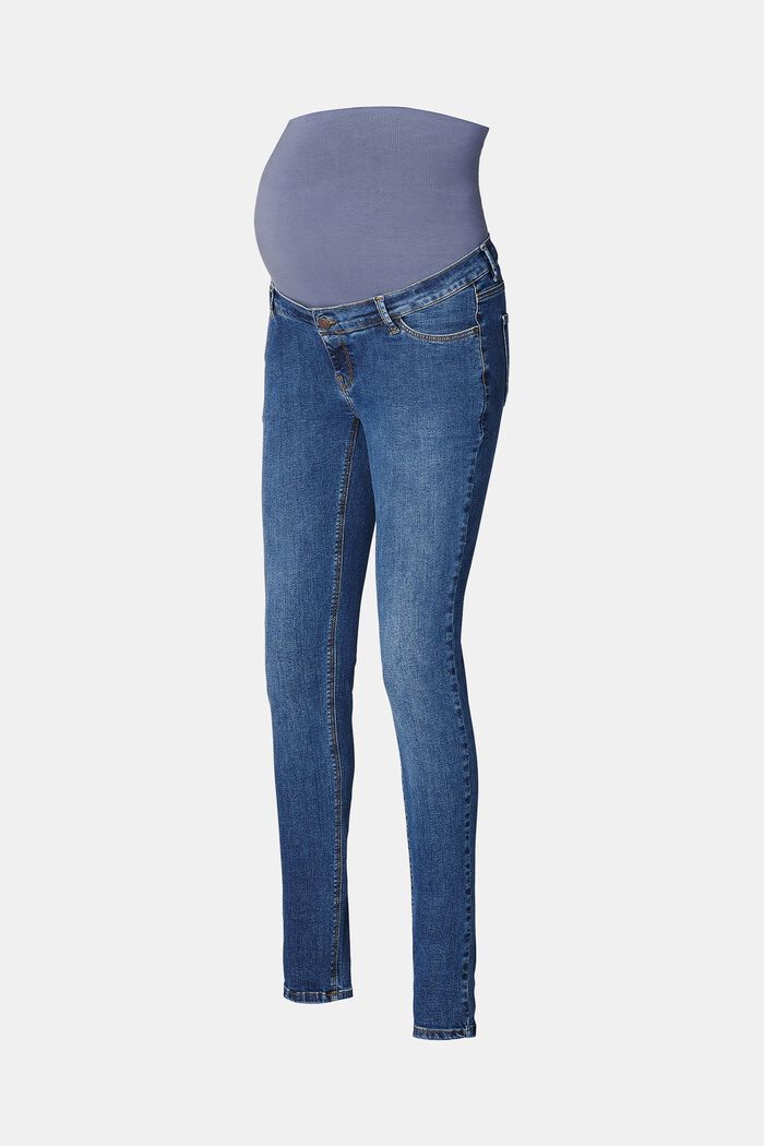 Skinny stretch jeans with an over-bump waistband, BLUE MEDIUM WASHED, detail image number 5