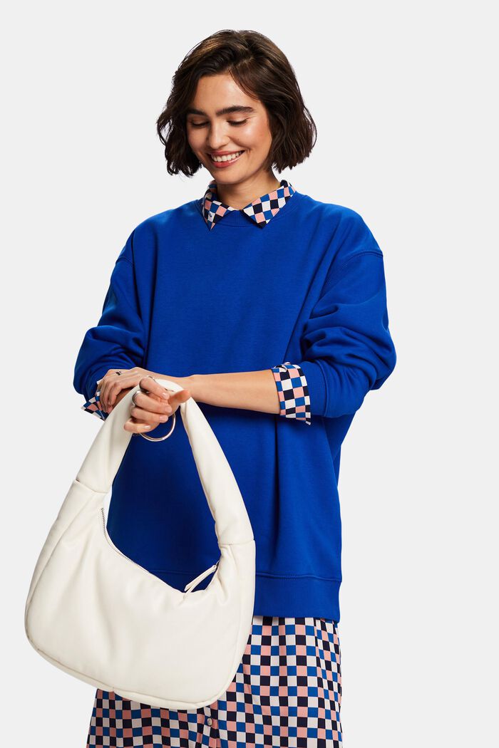 Cotton Blend Pullover Sweatshirt, BRIGHT BLUE, detail image number 0