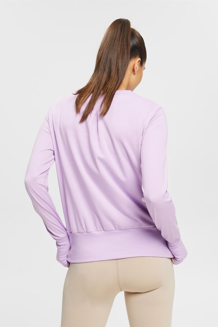 Long-sleeved top with back pleat, VIOLET, detail image number 3