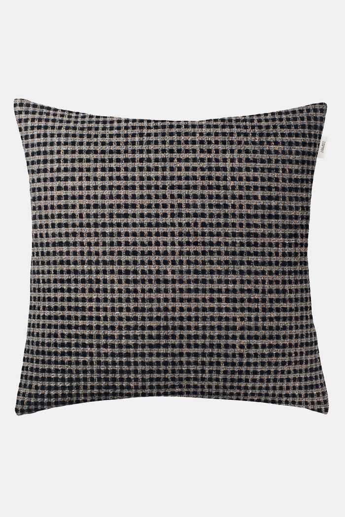 Textured bouclé cushion cover, BLACK, detail image number 0