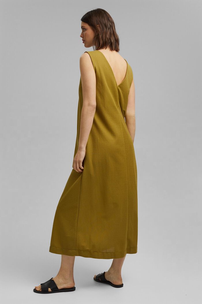 V-neck midi dress, LENZING™ ECOVERO™, OLIVE, detail image number 2