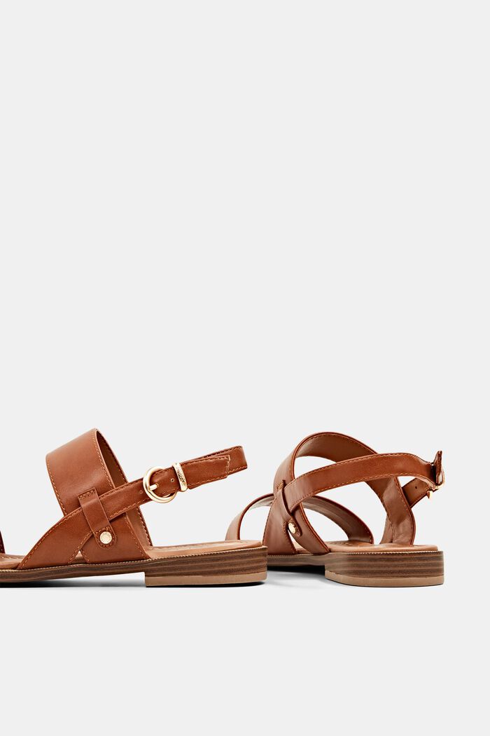 Sandals with wide straps, CARAMEL, detail image number 5