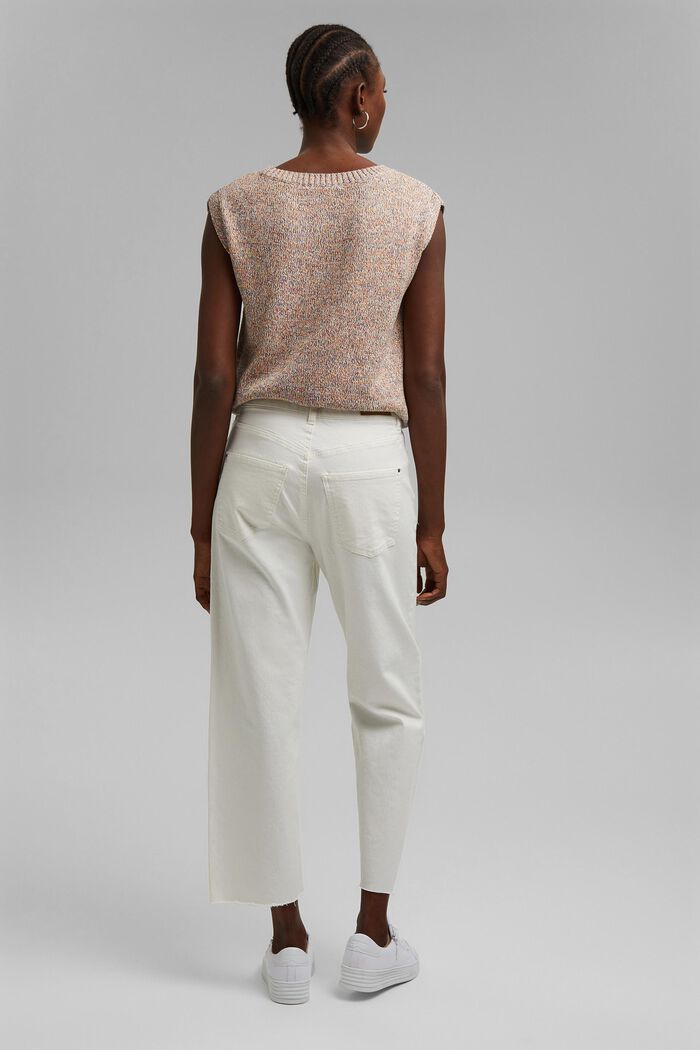 Relaxed 7/8-length trousers in a garment-washed look, organic cotton, OFF WHITE, detail image number 3