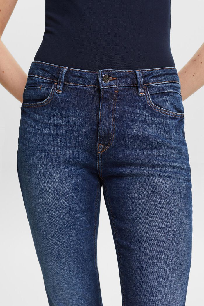 Stretch jeans in organic cotton, BLUE DARK WASHED, detail image number 4